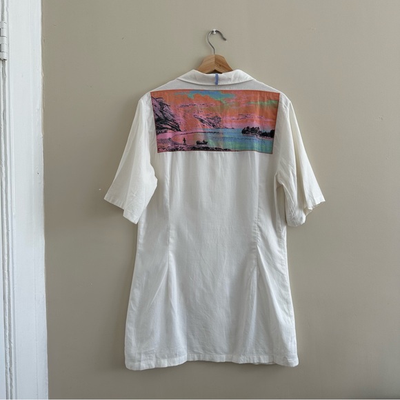 ALEXANDER MCQUEEN Genesis Ii Embroidered Printed Cotton-Canvas Mini Shirt Dress - Picture 4 of 8